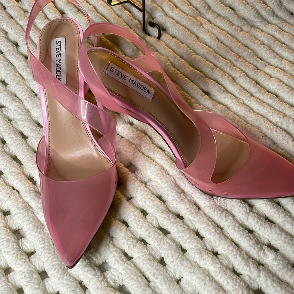 Steve Madden “Vienne” pink, strappy, size 9.5, stiletto heels. Unique. NWOT - Picture 4 of 9